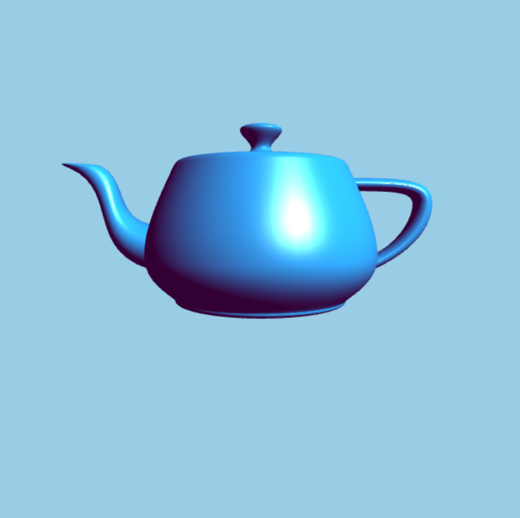 Blár tepottur í þrívídd